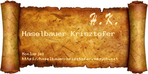 Haselbauer Krisztofer névjegykártya